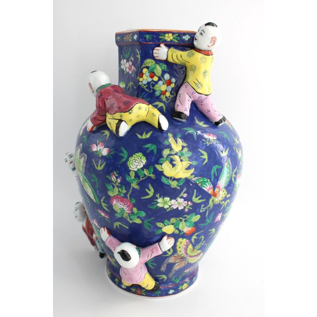 1920s Gorgeous Chinese Porcelain Fertility Vase, Large 14", Early 20th Century For Sale - Image 5 of 13