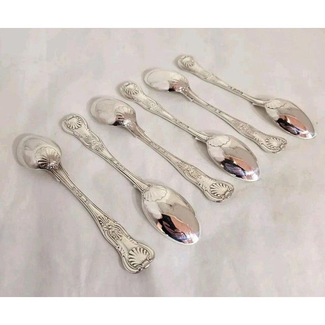 Antique Victorian English Sterling Silver Teaspoons, 1896, Set of 6 For Sale - Image 6 of 18