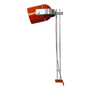 Vintage Space Age Desk Lamp in Orange & Chrome attributed to Stanislav Indra, 1970s For Sale
