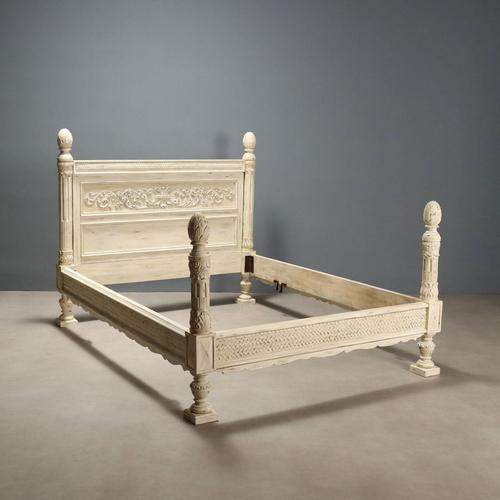 Double Bed in Carved Wood For Sale - Image 11 of 11