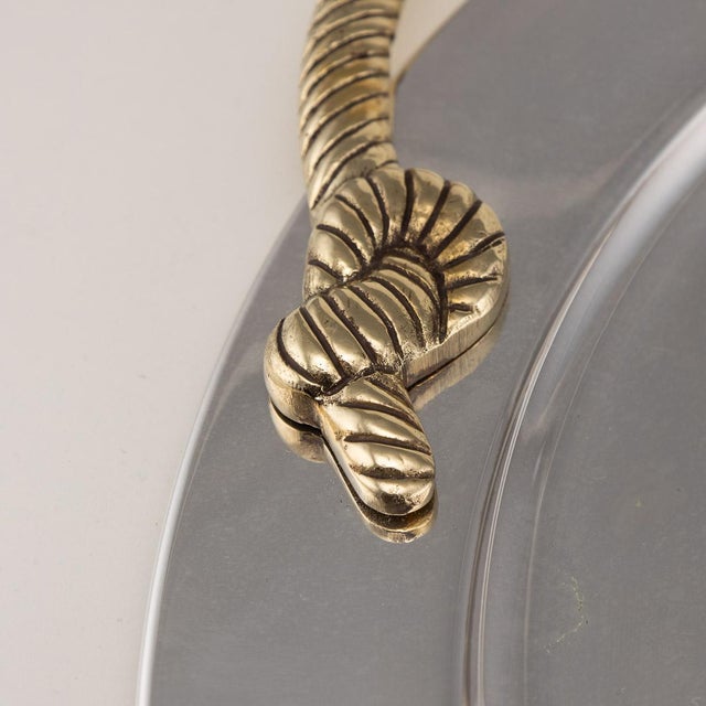 Mid 20th Century French Silver Plated Nautical Serving Tray For Sale - Image 4 of 10