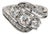 14k White Gold Diamond Three-Stone Engagement Ring - Size 7 For Sale
