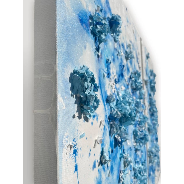 Delft and Chinoiserie-Inspired Blue & White Dimensional Diptych Painting for Modern or Traditional Interiors For Sale - Image 12 of 13
