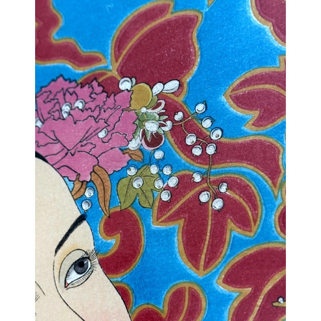 Framed Japanese Woodblock Print Les Perles by Paul Jacoulet For Sale - Image 10 of 16