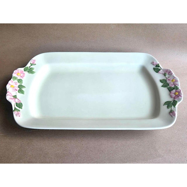Franciscan China Vintage Franciscan Desert Rose Rectangular Serving Platter For Sale - Image 4 of 5