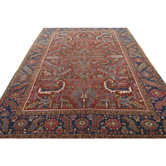 Antique Hand-Knotted Heriz Rug, 1890s For Sale - Image 4 of 13