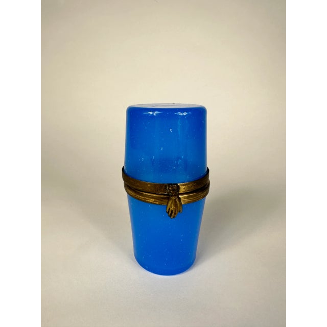 Turquoise Early 20th Century Turquoise French Round Casket Box For Sale - Image 8 of 8