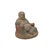 Fade Color Rustic Wood Sitting Happy Laughing Buddha Statue For Sale - Image 4 of 5