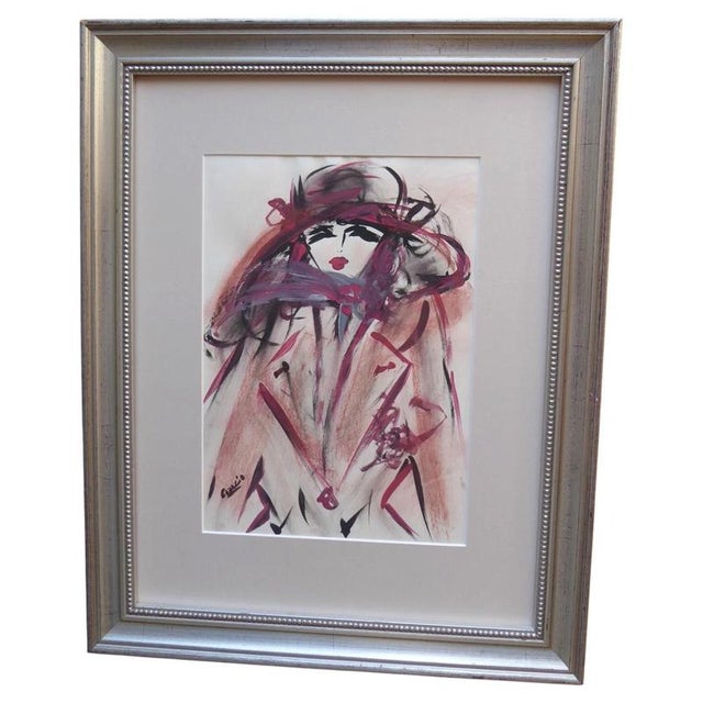 Girl in the Hat, 1960s, Watercolour For Sale - Image 14 of 14