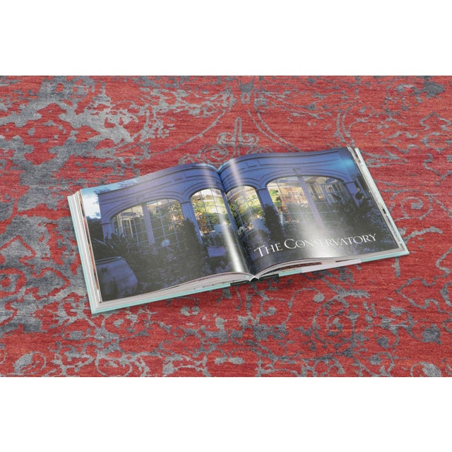 Hot Pink Rug & Kilim’s Distressed Modern Rug With Abstract Florals in Coral & Gray Hues For Sale - Image 8 of 12