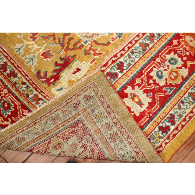 Early 20th Century Antique Zabihi Collection Stunning Sunny Yellow Turkish Ghiordes Rug - 9'10" x 13'10" For Sale - Image 5 of 12