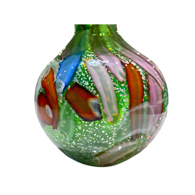 Murano Arte Vetraria Muranese AVeM Hand Blown Tutti Frutti Art Glass Vase For Sale - Image 12 of 15
