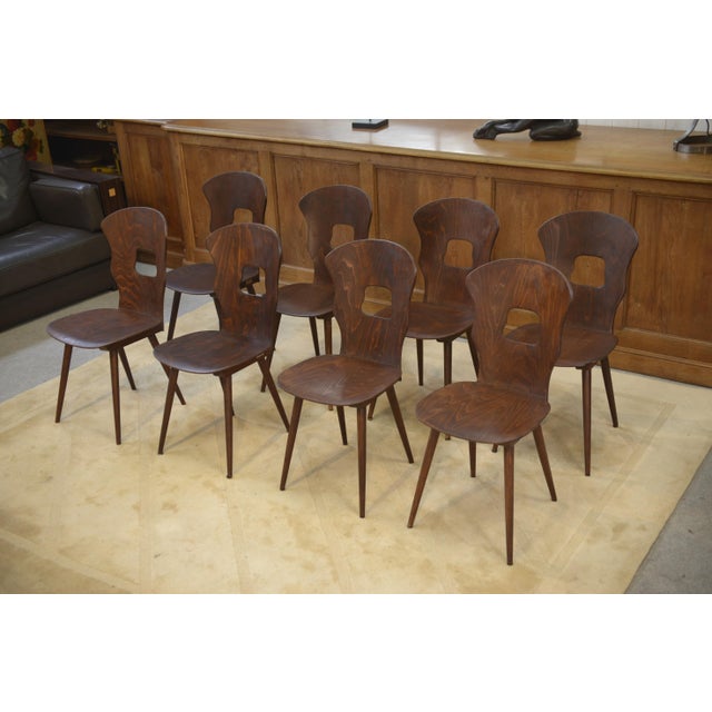 Baumann Gentiane Model Chairs by Henri Julien, 1960s, Set of 8 For Sale - Image 6 of 15