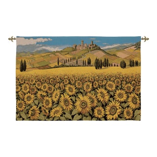 Sunflowers of Tuscany Loom Woven Tapestry - 63x90cm (2'1"x3'0") - Requires Rod Size 2 For Sale