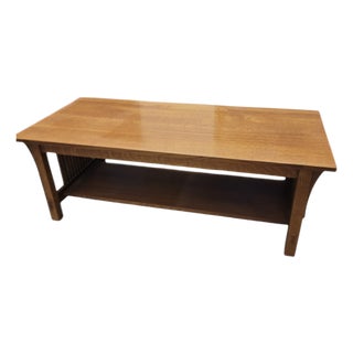 Stickley Mission Prairie Oak Spindle Coffee Table For Sale