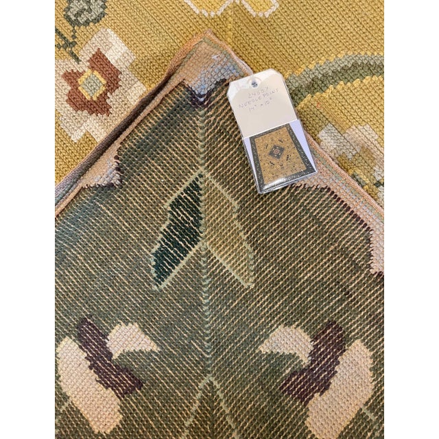 1920 Floral Yellow Needlepoint Rug For Sale - Image 4 of 9