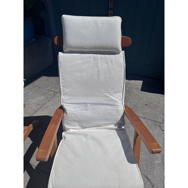 Late 20th Century Pair of Folding Teak Deck Chairs With Queen Elizabeth, 1st Class Only Label For Sale - Image 15 of 16