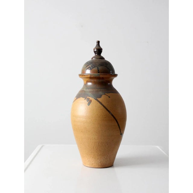 Contemporary Vintage Studio Pottery Vase For Sale - Image 3 of 13