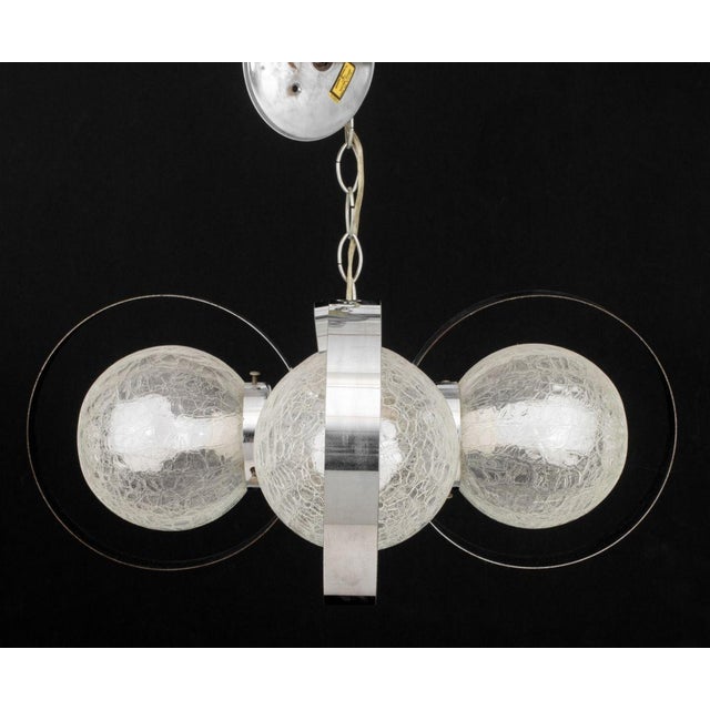 Metal Italian Modern Chrome Ring Chandelier For Sale - Image 7 of 8