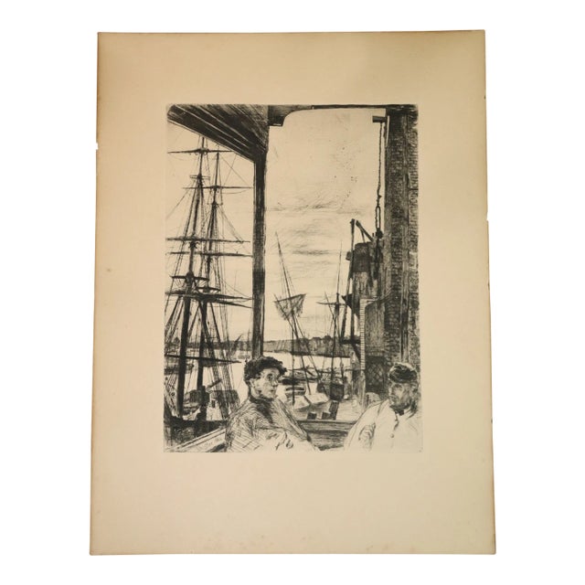 Mid 19th Century Antique James A. M. Whistler Rotherhithe Print For Sale