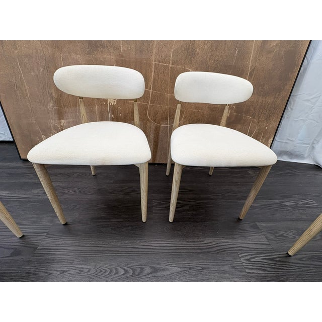 Restoration Hardware Arno Fabric Dining Chairs Complete Set of 6 | 4 Side Chairs & 2 Armchairs For Sale - Image 9 of 18