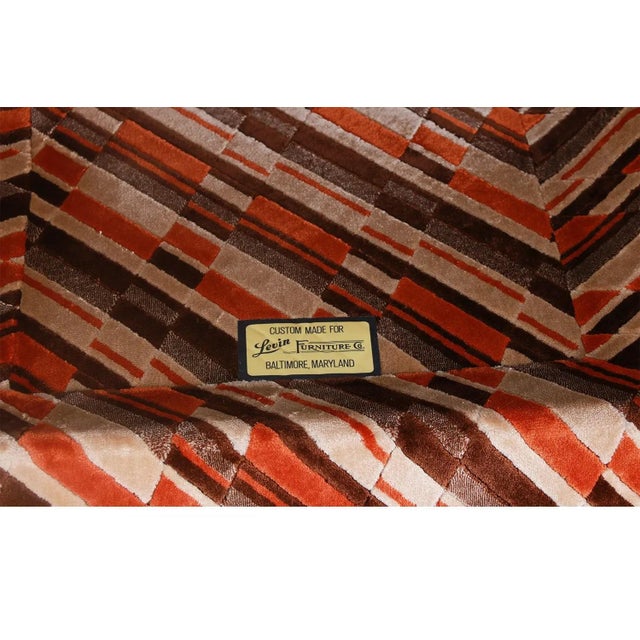 Mid Century Curved Sofa Milo Baughman Jack Lenor Larsen Style For Sale - Image 12 of 14