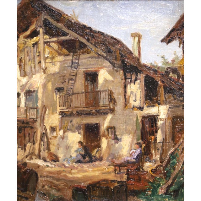 Wood Early 20th Century French Village Oil Painting by Paul Joseph Barian For Sale - Image 7 of 13