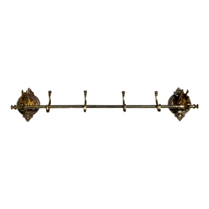 Vintage Polished Brass Horse Head Coat Rack