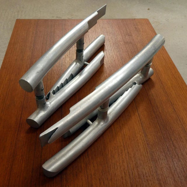 Cast Aluminum Door Handles, 1980s, Set of 2, in Very Good conditions. Designed 1980 to 1989
