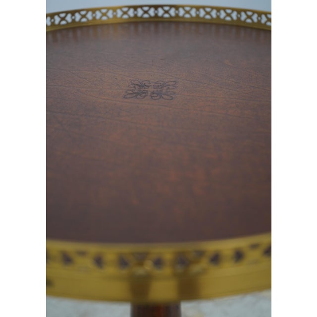 Theodore Alexander Theodore Alexander Leather Top Round End Table For Sale - Image 4 of 13