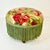 1960s Vintage English Garden Roses Linen & Sage Fringe 3-Legged Footstool, Newly Re-Upholstered For Sale - Image 9 of 13