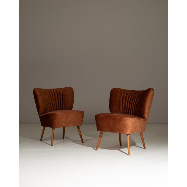 1940s Danish Upholstered Cocktail Chairs - A Pair For Sale - Image 17 of 18