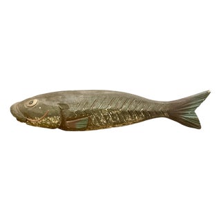 Vintage Hand Carved Ice Fishing Catfish / Carp Decoy / Object / Figure For Sale