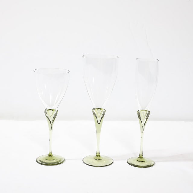 Set of 36 Papyrus Pattern Rosenthal Water, Wine and Champagne Crystal Stemware For Sale - Image 12 of 12