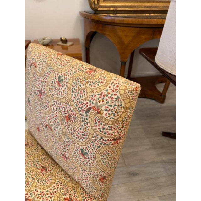 1980s Slipper Chair Vervain Peking Fabric Attributed to Billy Baldwin For Sale - Image 4 of 6