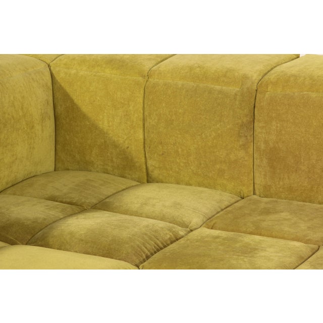 Modular Sofa in Lime Velvet, 1970s, Set of 9, in Flawless conditions. Designed 1970 to 1979