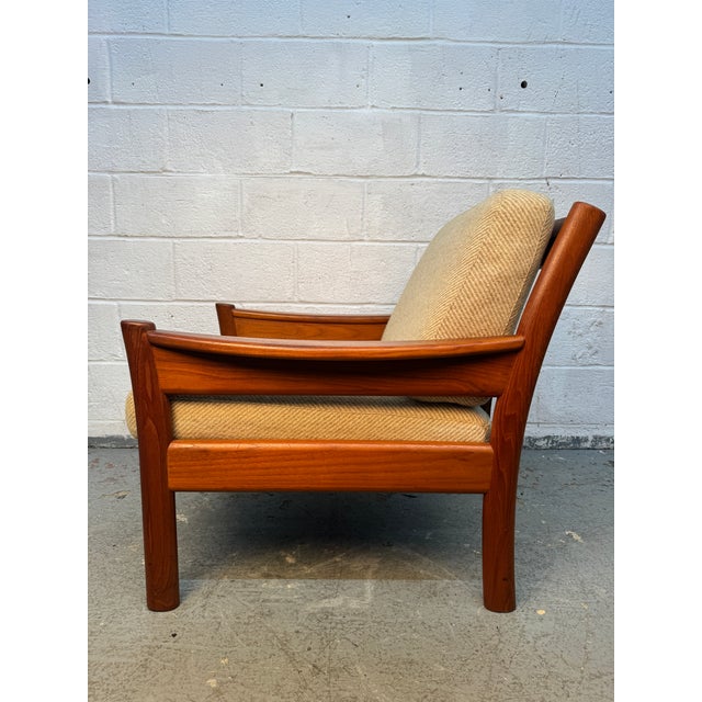 Wood Mid-Century Lounge Chair and Matching Ottoman by Dyrlund For Sale - Image 7 of 18