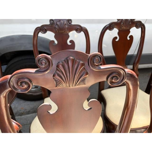 1950s 1950s Set of 10 Mahogany High Back Dining Chairs by the Froelich Co. Usa For Sale - Image 5 of 6