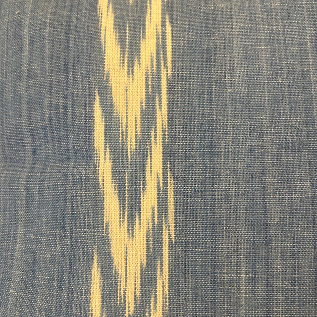 2020s Heavy Woven Ikat Pillow With New Down Insert For Sale - Image 5 of 5