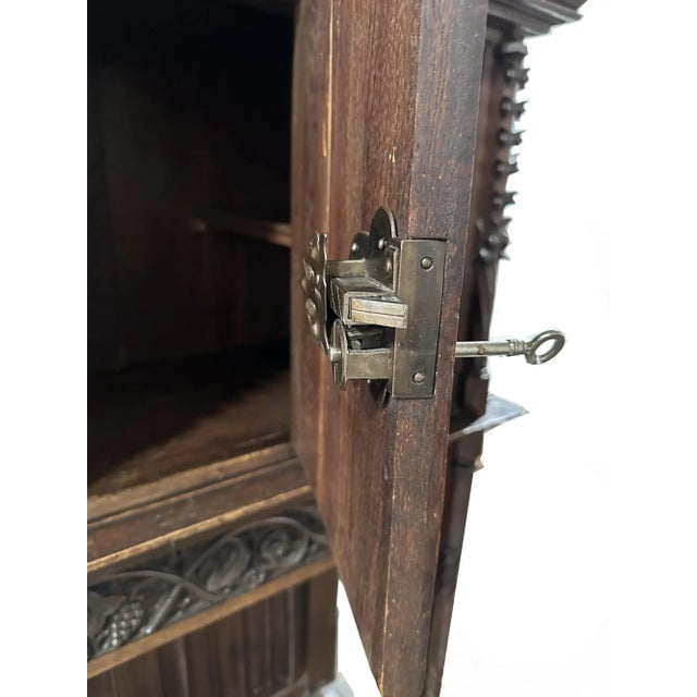 19th Century Two-Piece Gothic Style Oak Cabinet For Sale - Image 10 of 12