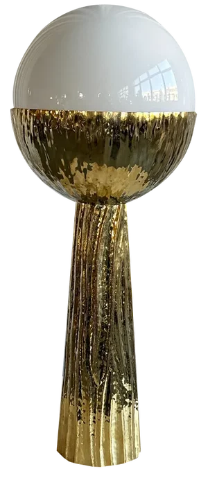 Italian Modern Brass and Opaline Glass Cactus Floor Lamp, 2000s