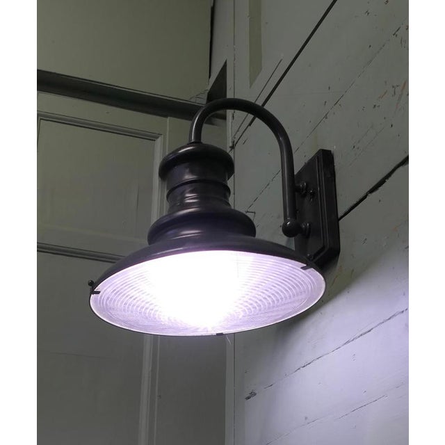 Large Industrial Gun Metal Wall Light, 1930 For Sale - Image 4 of 8