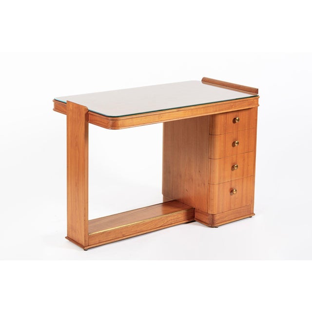 Art Deco Antique French Art Deco Dominique Lemonwood Desk 1930s For Sale - Image 3 of 16