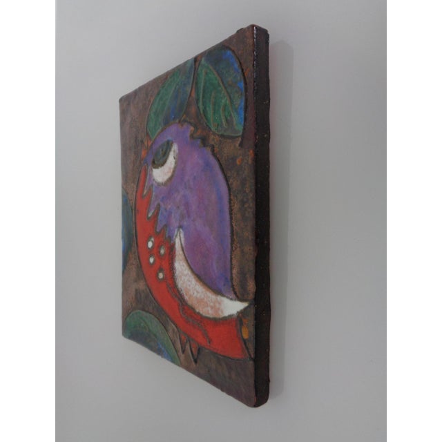 Ceramic Ruscha 763 Glazed Ceramic Wall Plaque, Germany, 1960s For Sale - Image 7 of 13