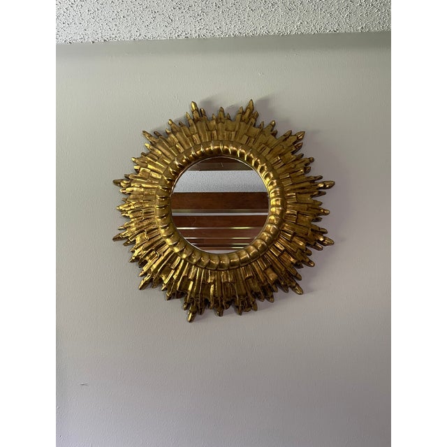 Large Vintage 1960s Florentine Style Sunburst Mirror, Made in Italy For Sale - Image 17 of 18