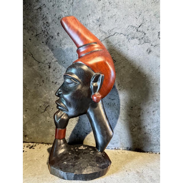 Mid-Century Hand-Carved Wooden Sculpture, 1960s For Sale - Image 4 of 4