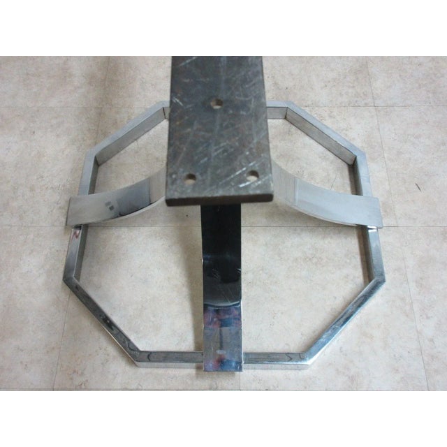 Silver Vintage Mid-Century Chrome Dining Table Base For Sale - Image 8 of 8