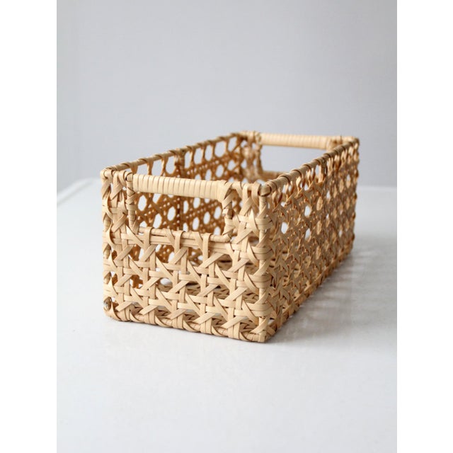Brown Vintage Woven Storage Basket For Sale - Image 8 of 12
