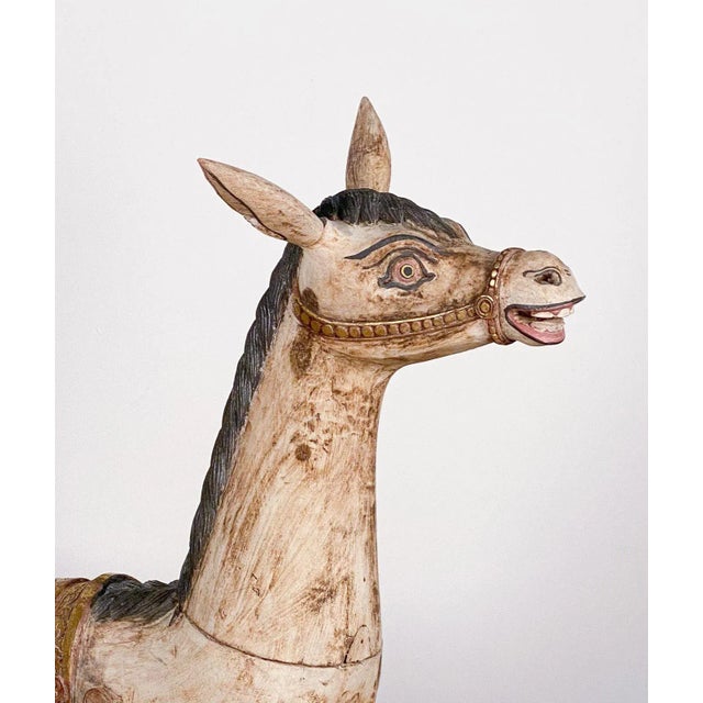 A large painted wood horse, India, 20th century.