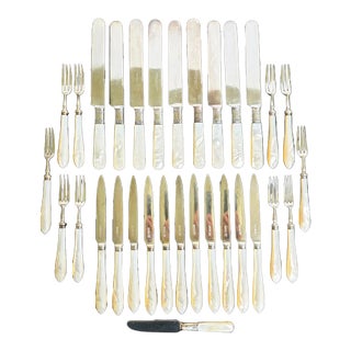 Antique Landers Frary & Clark Mother-of-Pearl Flatware Set, 31 Pieces For Sale